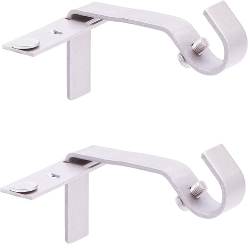 Kenney Fast Fit 5/8" Brushed Nickel No Measure Curtain Rod Brackets, 2 Count (Pack of 1)