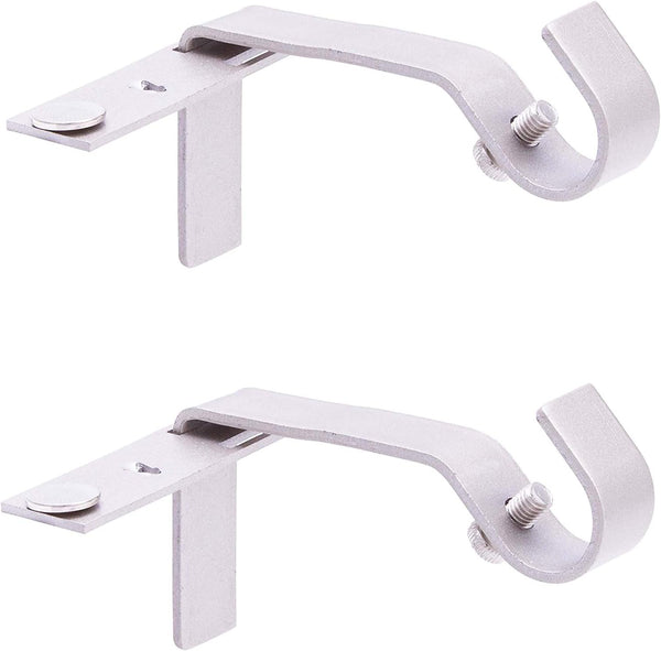 Kenney Fast Fit 5/8" Brushed Nickel No Measure Curtain Rod Brackets, 2 Count (Pack of 1)