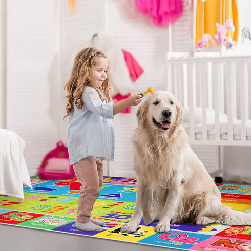 3' X5' Kids Rug for Playroom, ABC Educational Play Mat, Non-Slip Soft Rugs for Kids Room, Toddler Baby Nursery Floor
