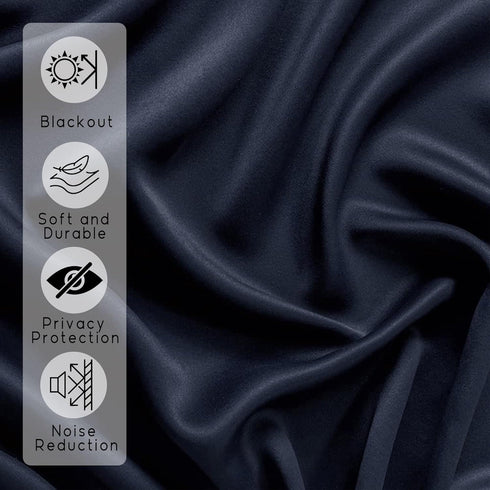PANELSBURG Bunk Bed Curtains for Bottom, Navy Blue Blackout Short Kids Curtains, 36 Inch Length