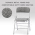 2 Pack Commercial (2, Folding Chairs with Fabric Padded Cushion and Back, Grade Metal Chairs with Comfortable Fabric