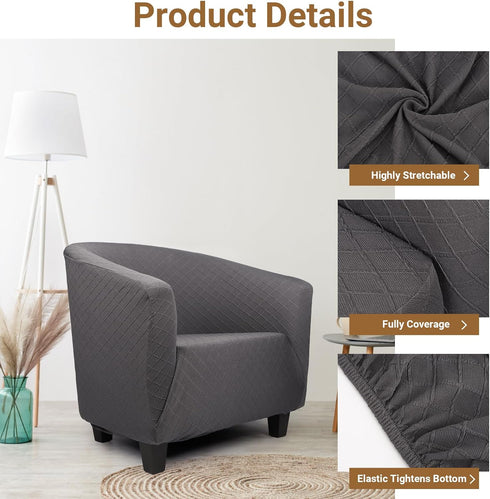 1 Barrel Chair Covers Slipcover, Piece High Stretch Club Chair Slipcover with Arms, Chair Slipcover Soft Armchair Sofa