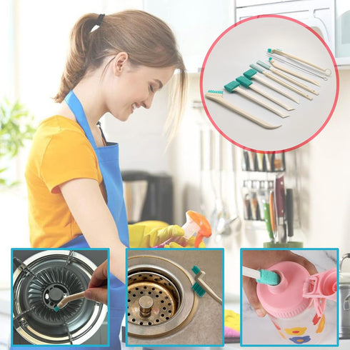ELEMGULY 18 Pcs Small Household Cleaning Brushes, Deep Detail Crevice Brush Set for Gaps, Corners, and Spaces