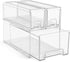 Sorbus Large Stackable Clear Storage Drawers with Handles, 3 Pack for Craft, Clothes, Medicine, Makeup, Toy Organizer