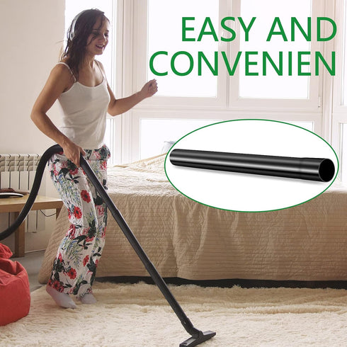 Honoson 1.25 Inch Vacuum Extension Wand, Black Vacuum Attachments Compatible with Shop Vac Accessories (2 Pieces)