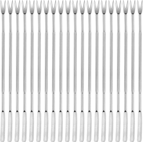 20 Pieces Stainless Steel Seafood Forks Picks- Silver