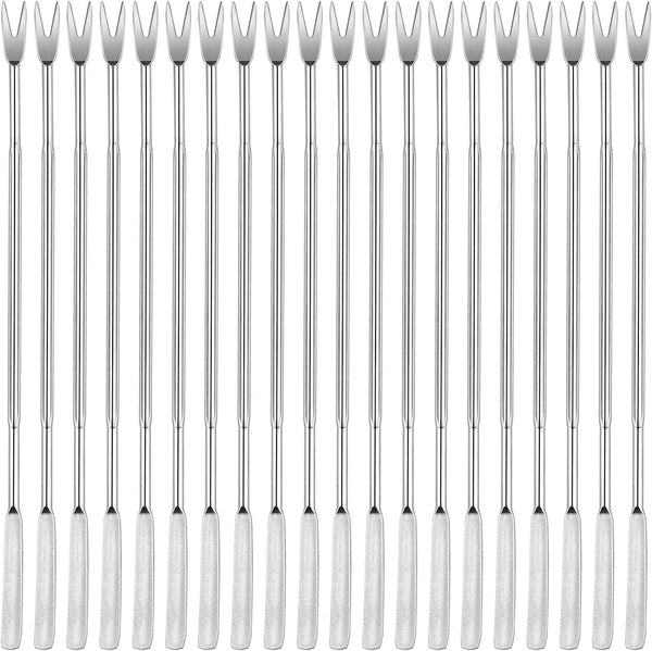 20 Pieces Stainless Steel Seafood Forks Picks- Silver