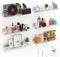 LAZYROSY 6 Pack Floating Shelves - Clear Acrylic/PET Wall Mounted Non-Drilling Storage