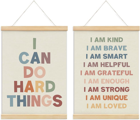 foedor Positive Affirmations Wall Decor Set of 2, Nursery Toddler Calming Corner Classroom