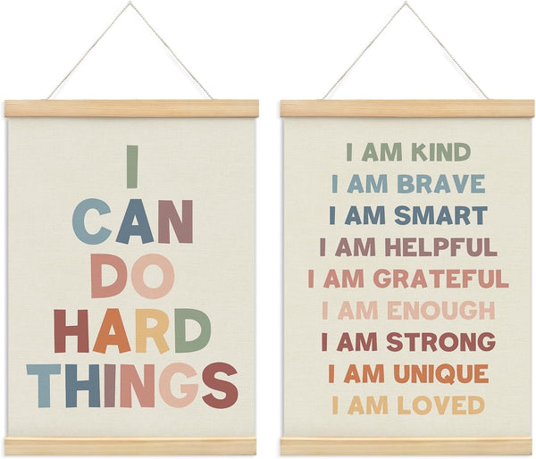 foedor Positive Affirmations Wall Decor Set of 2, Nursery Toddler Calming Corner Classroom