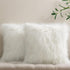 Phantoscope Pack of 2 Faux Fur Solid Throw Pillow Covers, Luxury Soft Decorative Cushion Covers, Cream White 18 x 18