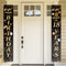 Happy Birthday Cheers to 18 Years Black Gold Yard Sign Door Banner for 18th Birthday Decorations Party Supplies