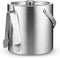FineDine Double-Wall Stainless Steel Insulated Ice Bucket - 3 Liter with Lid & Ice Tong for Home Bar