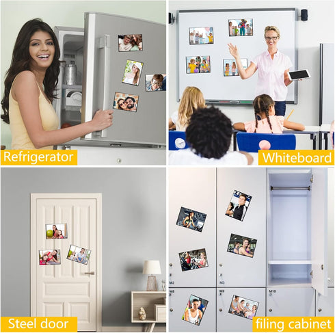 YixangDD Magnetic Picture Frames 10 Packs, Fridge Magnetic Photo Frames for 4 x 6 Inches Photos, White