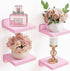 Fixwal Pink Shelves, 5x5 Inches Small Wall Shelf Set of 4, Rustic