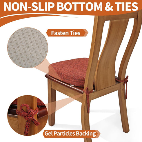 2.5" 16.5" 16", 4 SINOSSO Thickened Dining Chair Cushions, Soft Blended High Density Support Foam Kitchen Seat Cushions