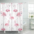 ArtSocket Shower Curtain, Watercolor Bath Pink Flamingos with Grey Polka Dots, Polyester Fabric Waterproof 72 x 72