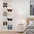 Simple Houseware 24 Pockets Over The Door Hanging Shoe Organizer, Crystal Clear, Gray (64'' x 19'')