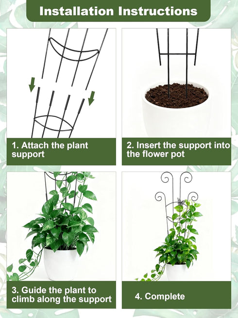 Whtawtaw 4 Pack 30 Inch Metal Butterfly Trellis for Climbing Plants Indoor, Taller Garden Trellis for Potted Plants