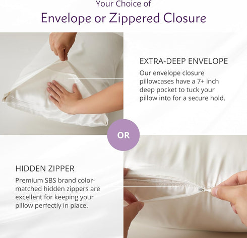 Mulberry Park 100% Silk Pillowcase, 19 Momme, Grade 6A Mulberry Silk, White/King (20'' x 36'')