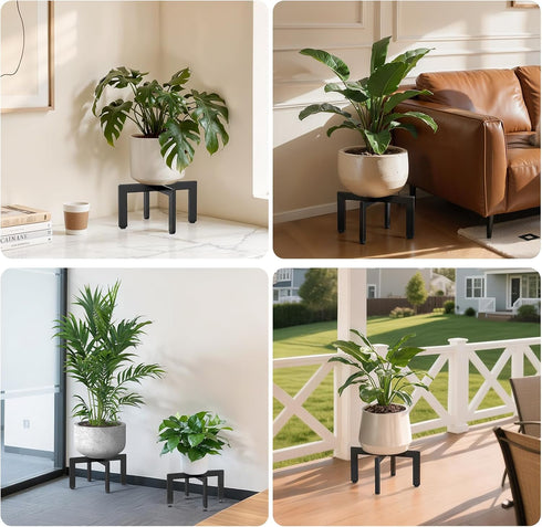 JND 8-12 inch Adjustable Plant Stand Indoor Outdoor,Metal Modern Plant Stands, Plant Stand with Adjustable Feet,Low