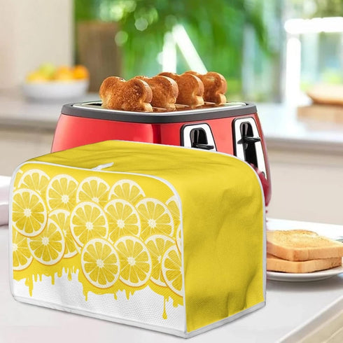 Toaster Cover 4 Slice, Yellow Lemon Washable Protector, Dustproof Kitchen Appliance Accessories, Women Gift