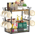EsLuker.ly 2 Tier Coffee Bar Organizer, Multi-functional Countertop Shelf with 12 Hooks for Home Office