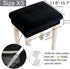 SINOSSO Soft Velvet Vanity Bench Cover, Stretch Washable Rectangle Saddle Bar Stool Slipcover - Black