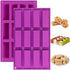 Palksky 2 Pack Medium Narrow Silicone Rectangle Molds, 12 Cavity for Protein Bars, Energy Bars, Caramel, Muffins