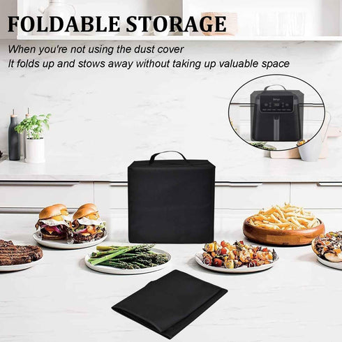 Heavy Duty Air Fryer Cover, Waterproof Dust-Proof Case Compatible with Ninja Air Fryer Pro XL 6-in-1, Black
