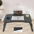 Zapuno Foldable Laptop Bed Table Multi-Function Lap Serving Tray Dining Table with Storage Drawer and Water Bottle