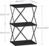 3-Tier ET-03BK End Table Small Side Table Tall Bedside Night Stand with Storage Sofa Side desks for Living Room Bedroom