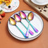 Berglander Rainbow Teaspoons Set of 4, 6.5" Stainless Steel Titanium Plating, Colorful Easy To Clean Silverware