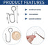 120 Pieces Metal Curtain Track Hooks, Stainless Steel Small S Hangers for Drapes and Ceiling Track