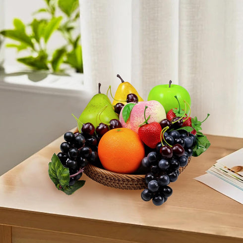 16 Pack, Pcs Fake Fruits Artificial Fruits for Decoration Kitchen Home, Display Fruits for Dining Table Decor