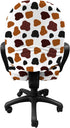 Ambesonne Cow Print Office Chair Slipcover, Charcoal White Cow Skin Abstract Spots, Standard Size