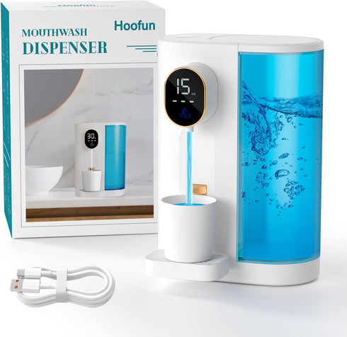 Automatic Mouthwash Dispenser 20.3 oz Touchless for Bathroom, 4 Dispensing Levels, Magnetic