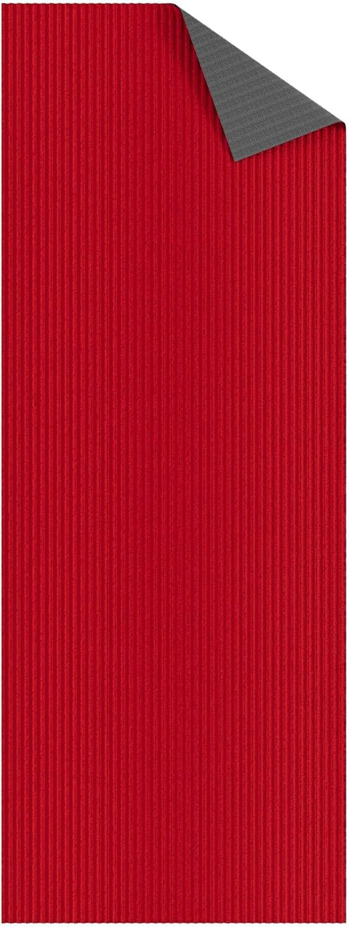 Solid Design Non-Slip Rubberback Area Rug, 2x4 Indoor/Outdoor for Entryway, 2' x 4', Red