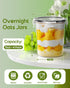 Overnight Oats Container with Lids, 4 Pack 13oz BPA Free Plastic Mason Jars, Leak Proof for Yogurt and Soup