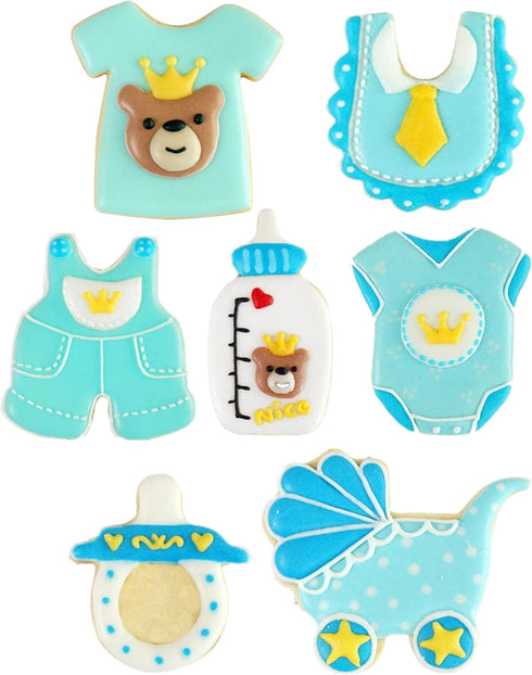 Baby Shower Series Cookie Cutters Set of 7 pcs, DIY Baking Molds, Stainless Steel Fondant Cutter