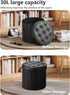 14" 14" 13"Inch, Bsketa Folding Storage Ottoman Round x x Foot Stool with Thicker Foam Padded Seat Small Leather