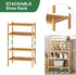 kiplant 4-Tier Closet, Small Shoe Rack, Bamboo Wood Shoe Rack for Entryway, Stackable Shoe Organizer for Hallway Free
