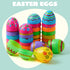 36 3.15'' JOYIN Toy PCs Plastic Printed Bright Easter Eggs, Over Tall Fillable Empty Eggs Bulks for Easter Hunt, Basket