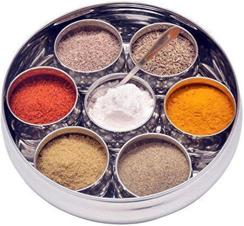 Large Stainless Steel Masala Dabba Spice Container Box with 7 Shelves 8