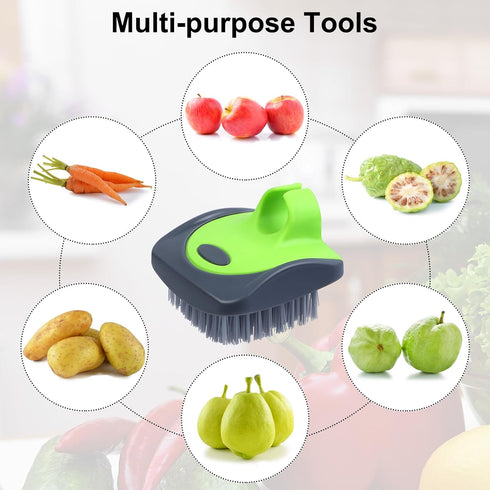 4 Aodaer Pieces Vegetable Brush Potato Scrubber Brush Silicone Hard and Soft Side Fruit Cleaning Tools for Delicate