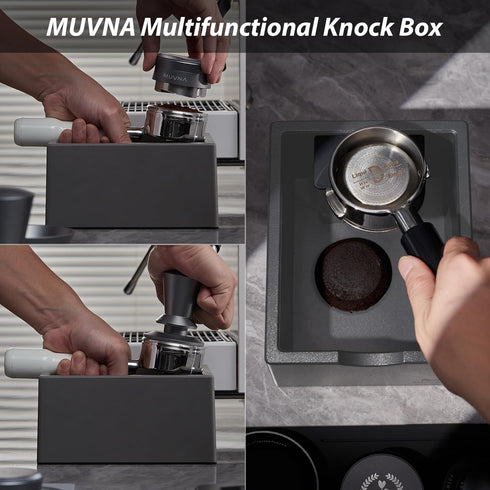 Espresso Knock Box, Coffee Ground Knock Box, Distribute and Tamp Espresso Tool, Non-slip Base for Barista