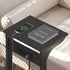 2 TB01BK044 TUTOTAK C Shaped End Table with Charging Station, Side Table, Couch Table for Small Spaces, Tv Tray Table