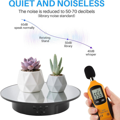 Telecontroller,7.87inch /17.6lbs Rotating Display Stand Turntable Stand Black Spinning Stand for Product Shows with Max