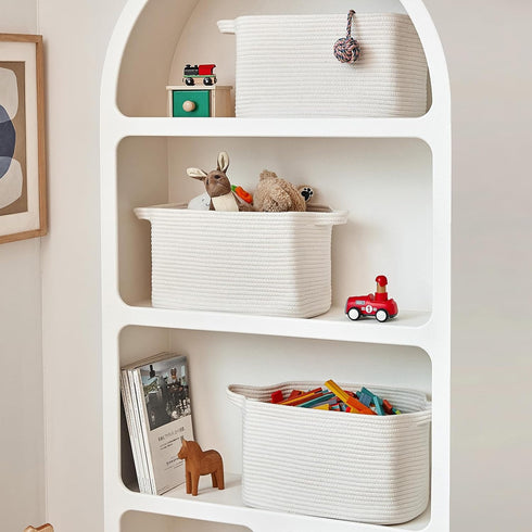 15"x10"x9" Closet, R RUNKA Cotton Rope Storage Basket Fabric Storage Bins for Organizing Clothes,Toys,Blankets Durable