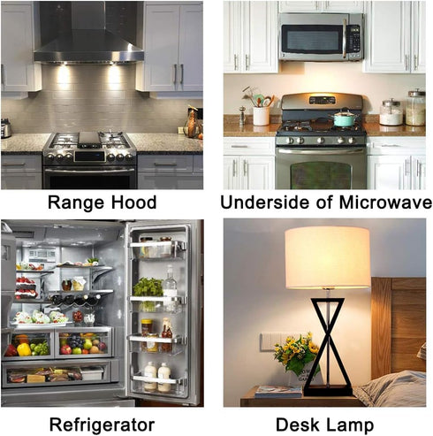E17 LED Bulb, Non-Dimmable Stovetop Light, Appliance Bulb Under Microwave Oven, Warm White 3000K, 6-Pack